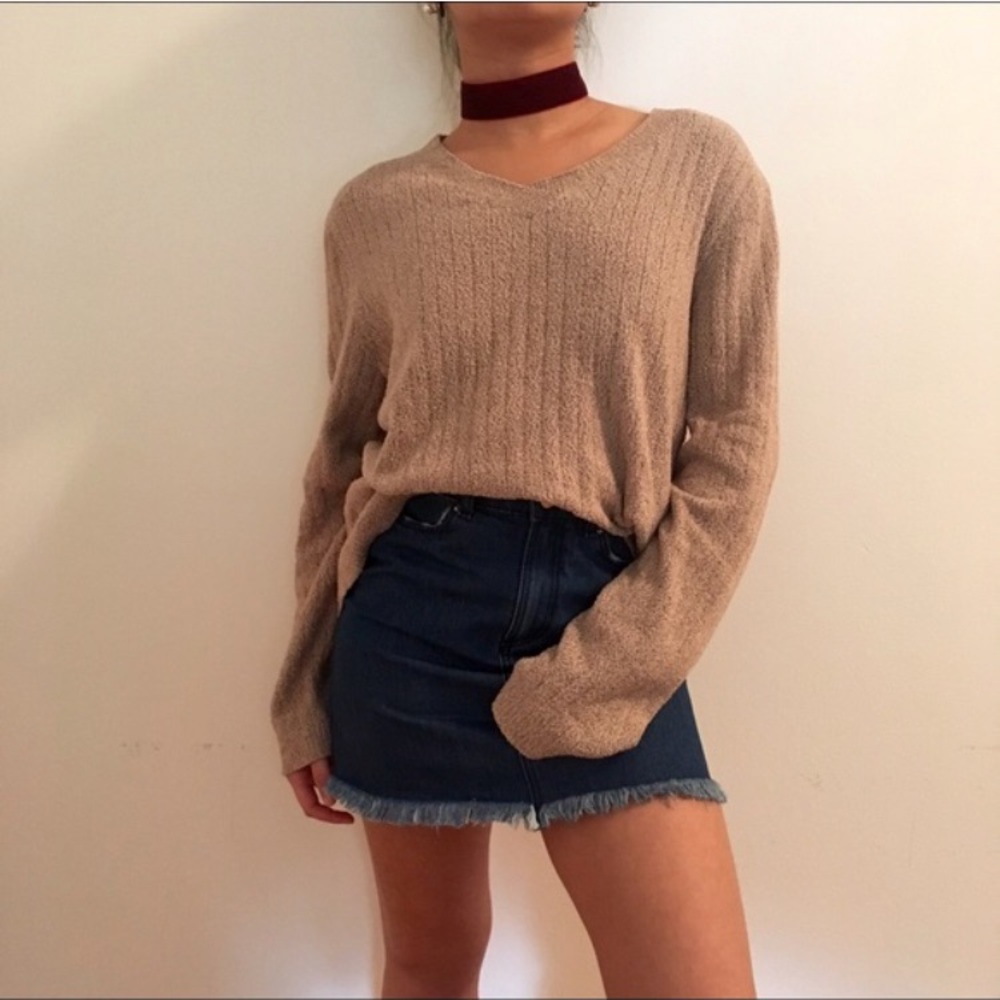 SALE Zara Oatmeal V Neck Sweater